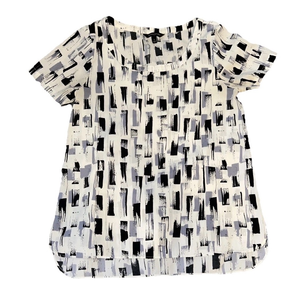 Banana Republic women’s blouse white gray black size small
